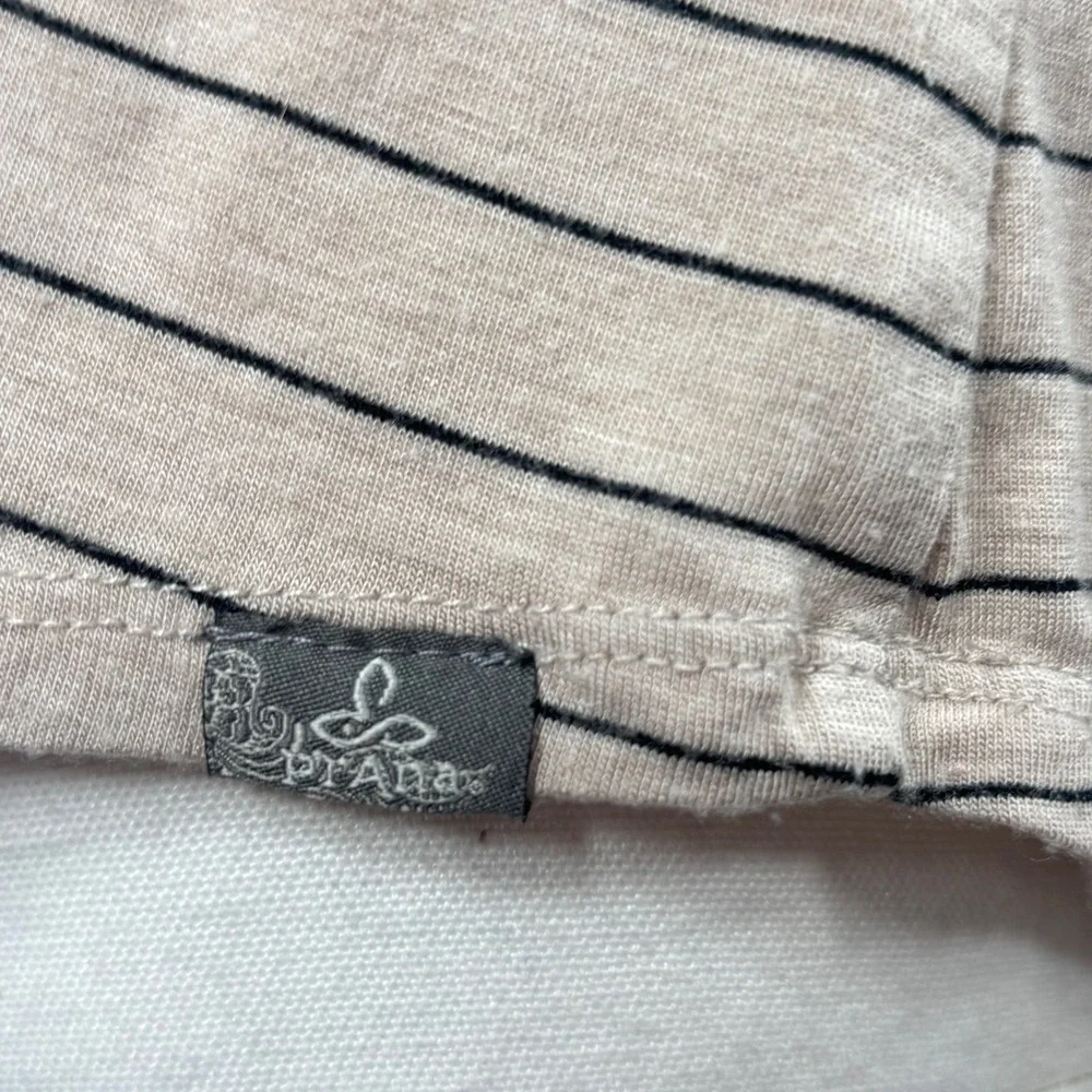 prAna Top L Beige Striped Modal Pocket Casual Minimalist Butter Soft Comfort - Picture 8 of 8
